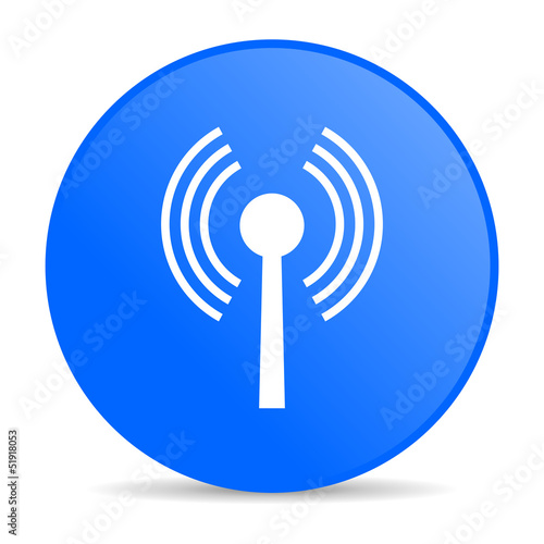 wifi blue circle web glossy icon