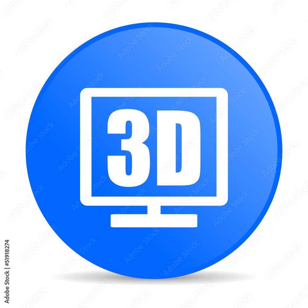 3d display blue circle web glossy icon 3d display blue circle web glossy icon