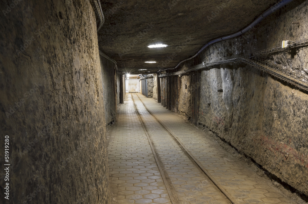 Underground tunnel in the Salt Mine