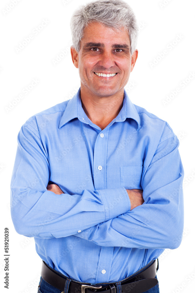 mature man studio portrait with arms crossed mature man studio portrait with arms crossed