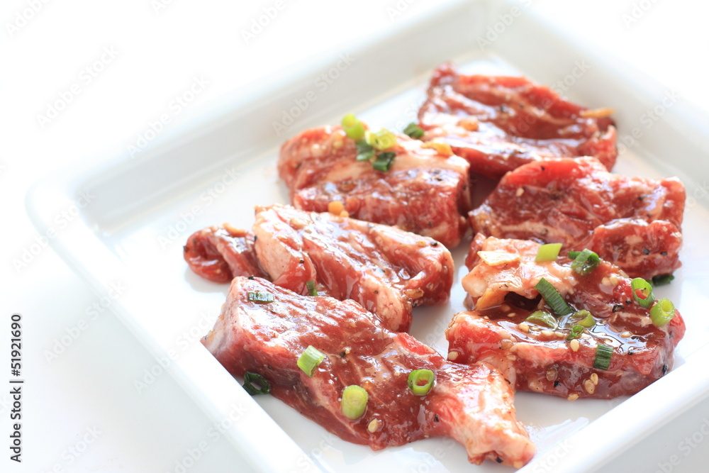 korean cuisine, seasoned beef for barbecue korean cuisine, seasoned beef for barbecue