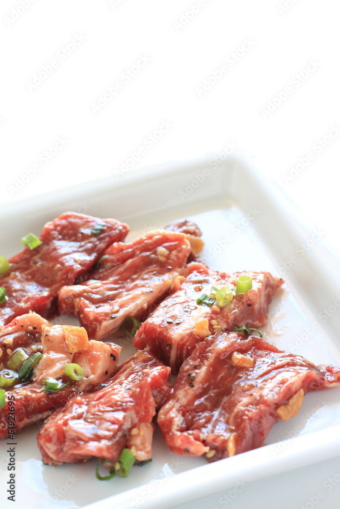 korean cuisine, seasoned beef for barbecue korean cuisine, seasoned beef for barbecue