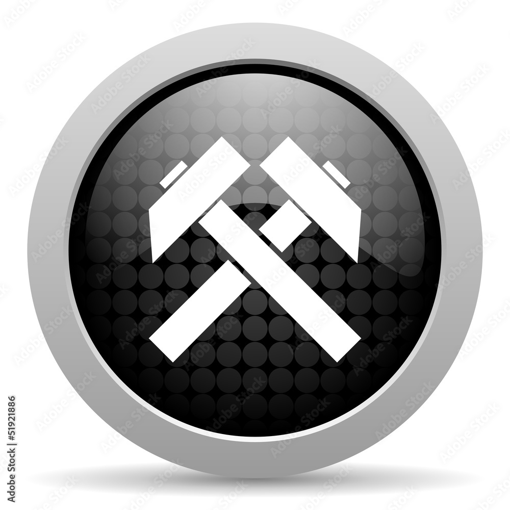 mining black circle web glossy icon mining black circle web glossy icon