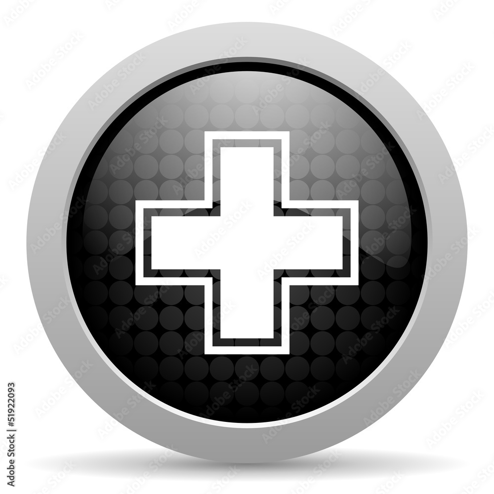 Obraz premium pharmacy black circle web glossy icon