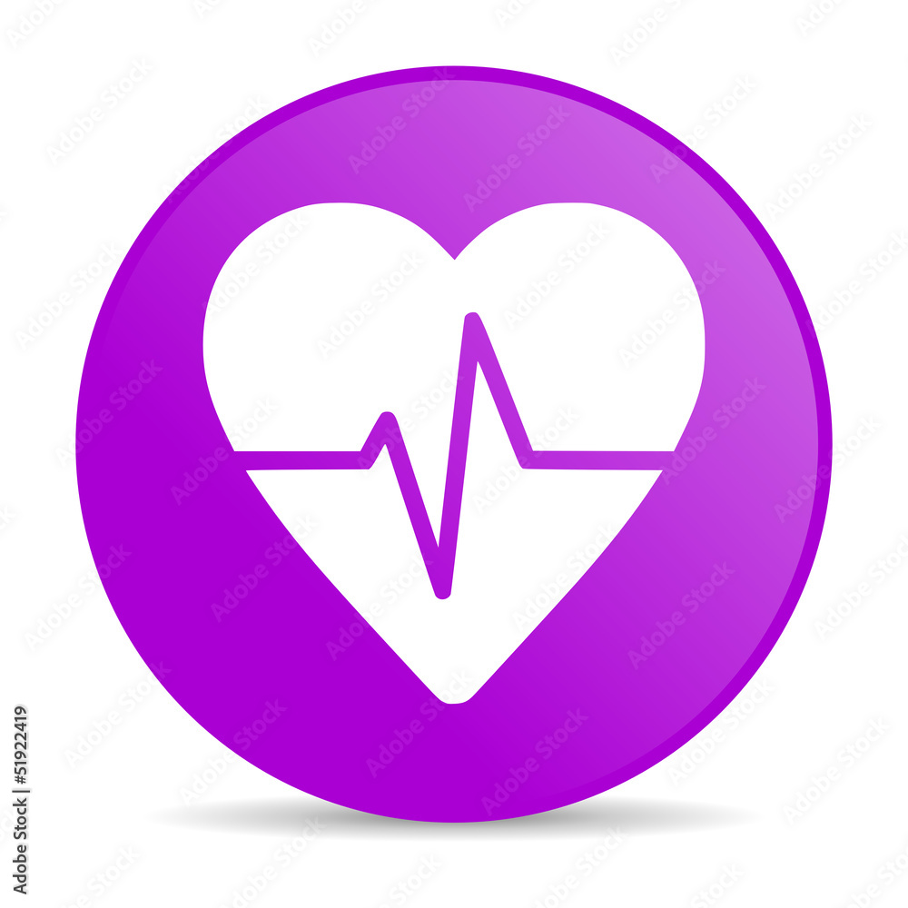 cardiogram violet circle web glossy icon cardiogram violet circle web glossy icon