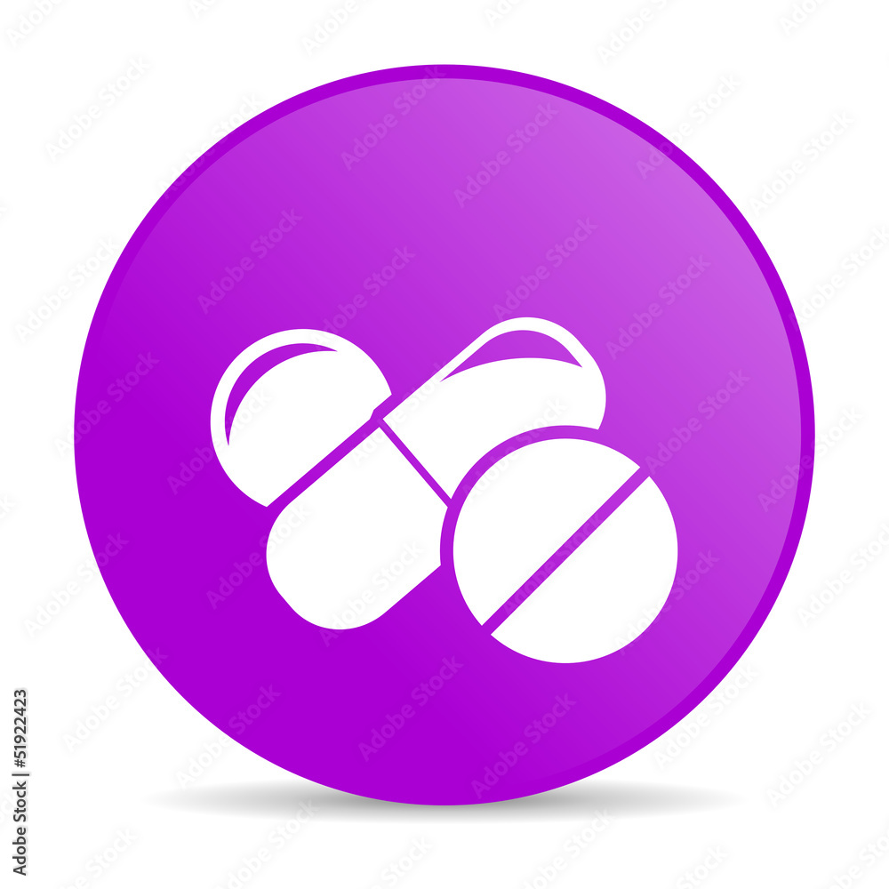 pills violet circle web glossy icon