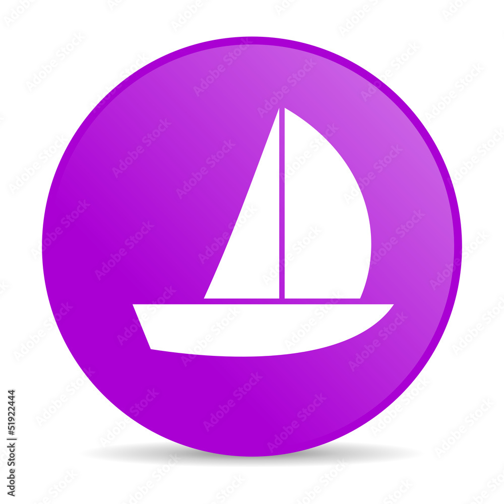 yacht violet circle web glossy icon yacht violet circle web glossy icon