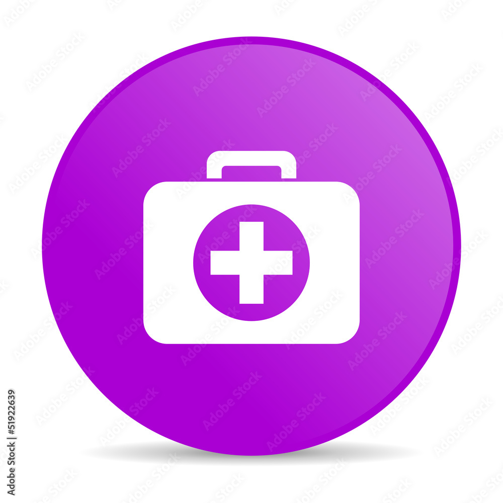 first aid kit violet circle web glossy icon first aid kit violet circle web glossy icon