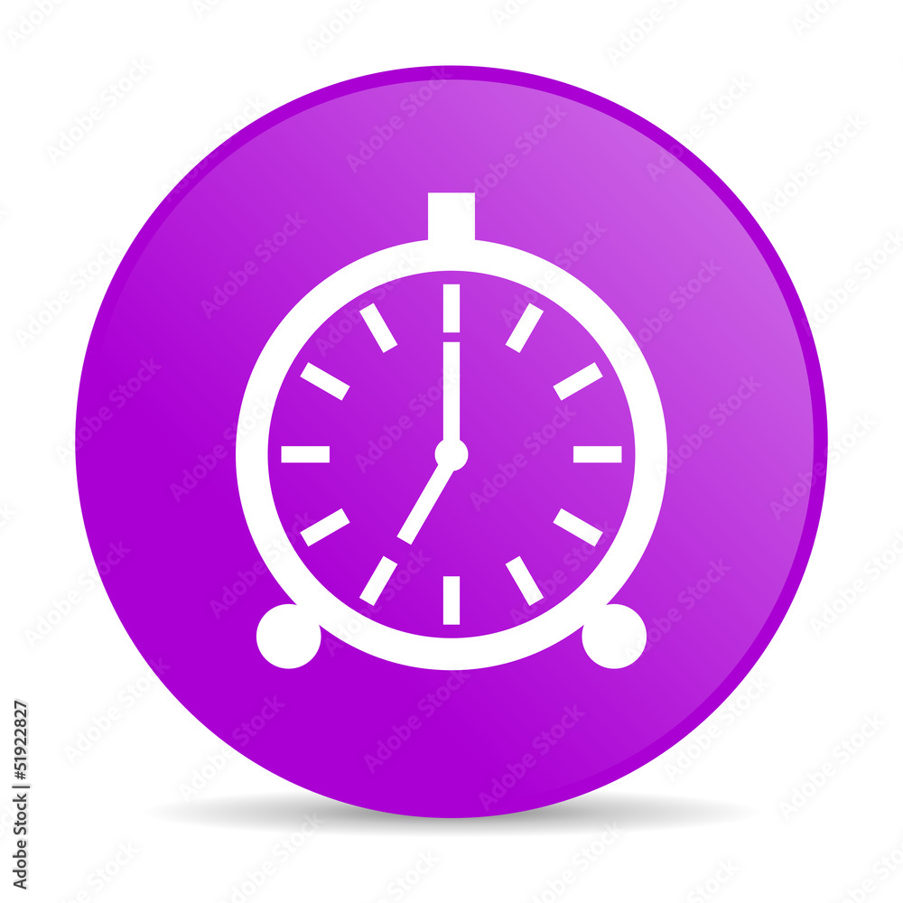 alarm clock violet circle web glossy icon alarm clock violet circle web glossy icon