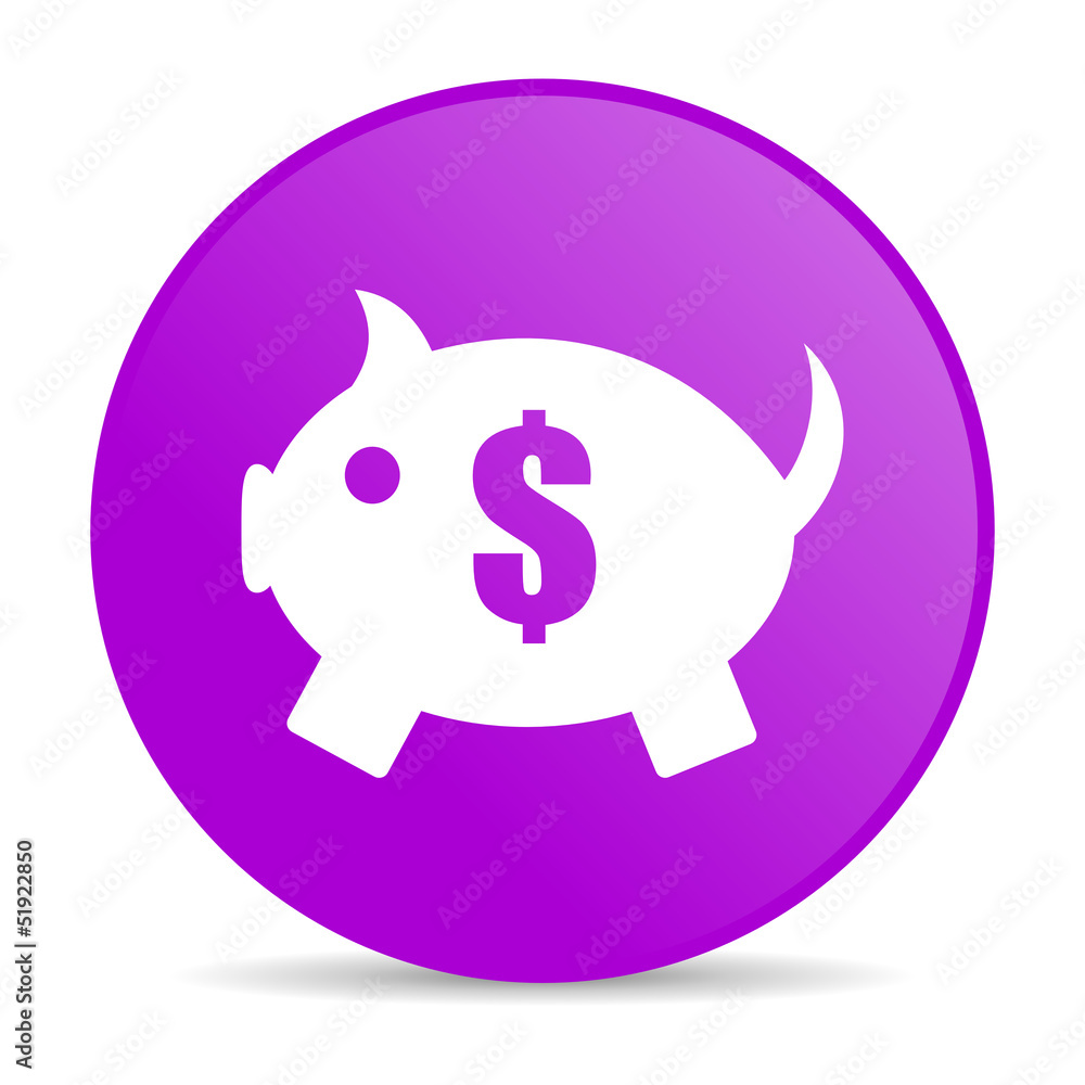 piggy bank violet circle web glossy icon piggy bank violet circle web glossy icon