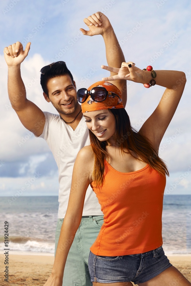 Happy couple enjoying summer holiday Happy couple enjoying summer holiday