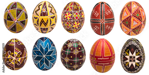Colorful Easter eggs with pattern for background