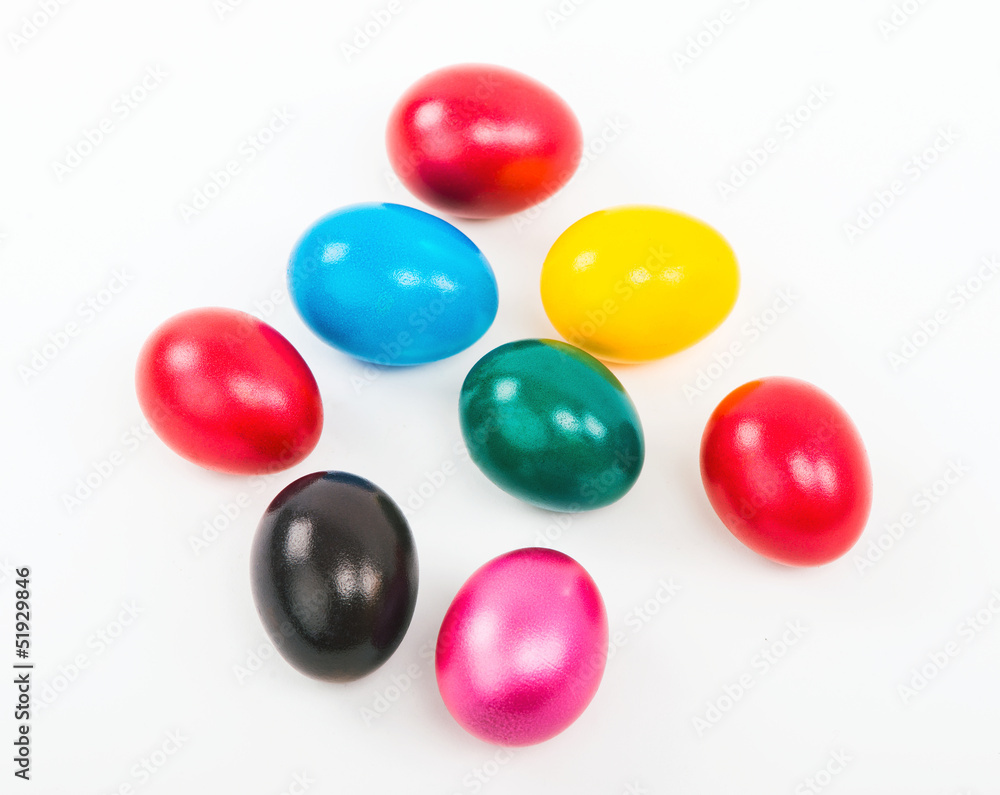 Heap of colorful Easter eggs isolated on white background. Heap of colorful Easter eggs isolated on white background.