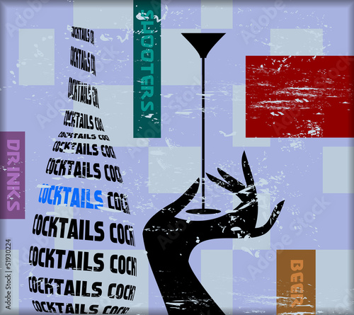 vintge cocktail sign,for bar, pub,restaurant,vector