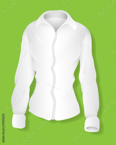 White Long Sleeves Female Shirt Design Vector Template