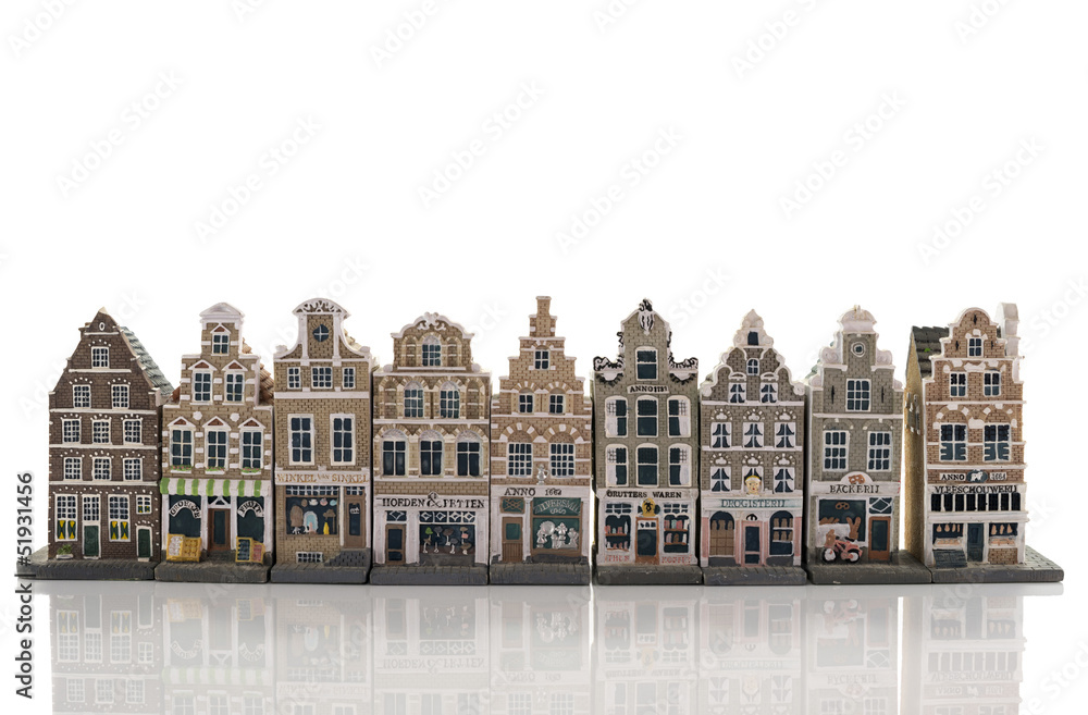 skyline from old amsterdam model houses
