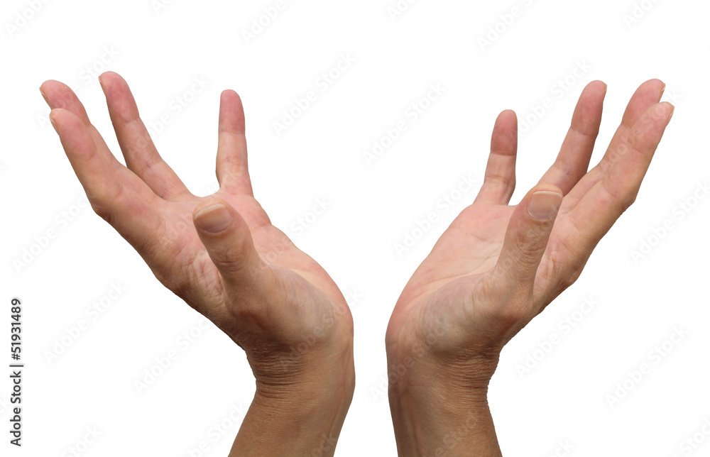 Healing hands on white background