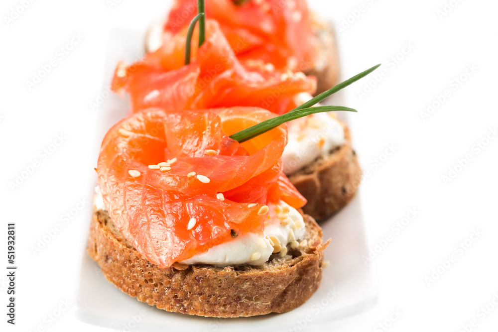 Canapes with salmon Canapes with salmon