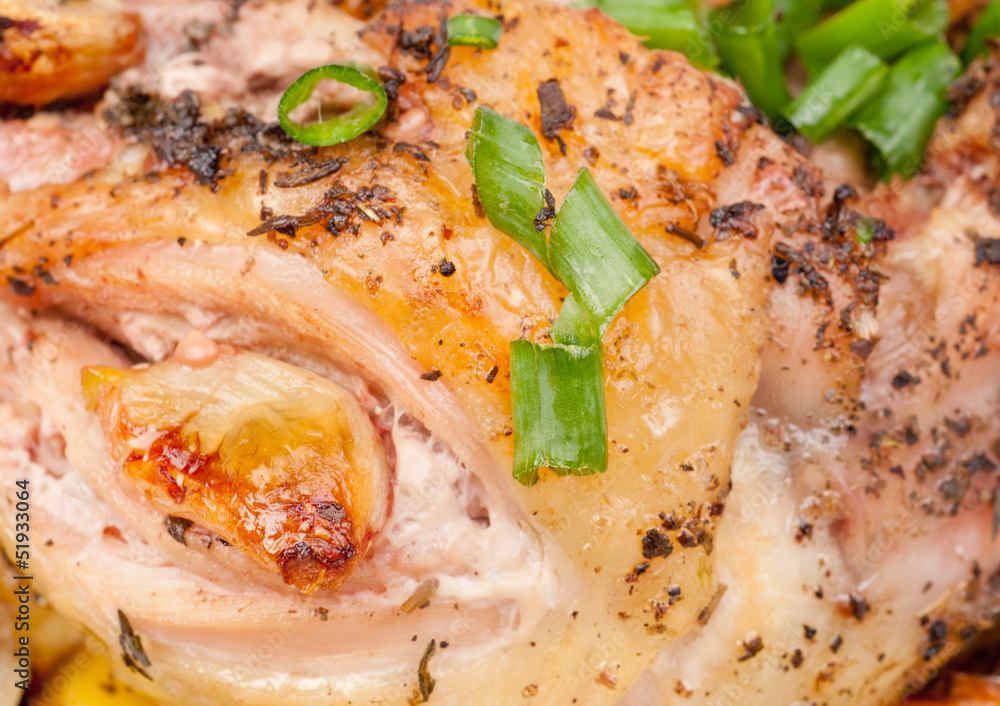 Barbecue meat close-up as food background Barbecue meat close-up as food background