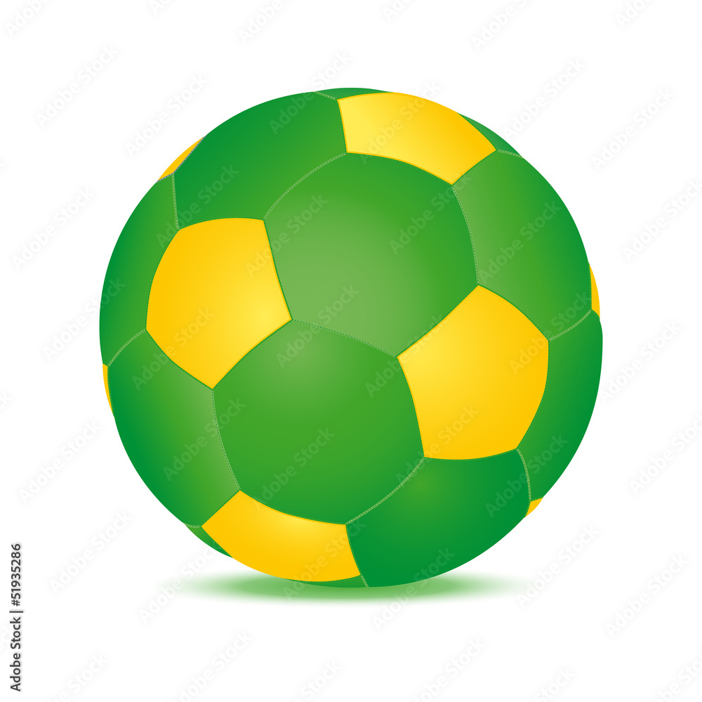 ballon football vert jaune Stock Vector | Adobe Stock