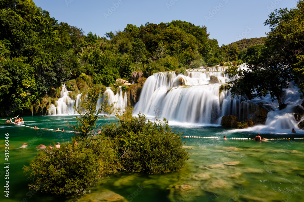 Plakat National Park Krka and Cascade of Waterfalls on River Krka, Croa