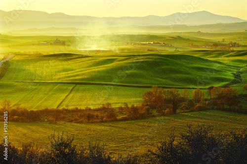 morning on countryside in Tuscany