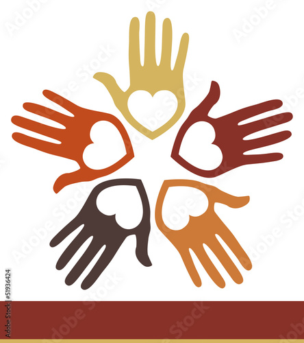 Loving hands with copy space vector.