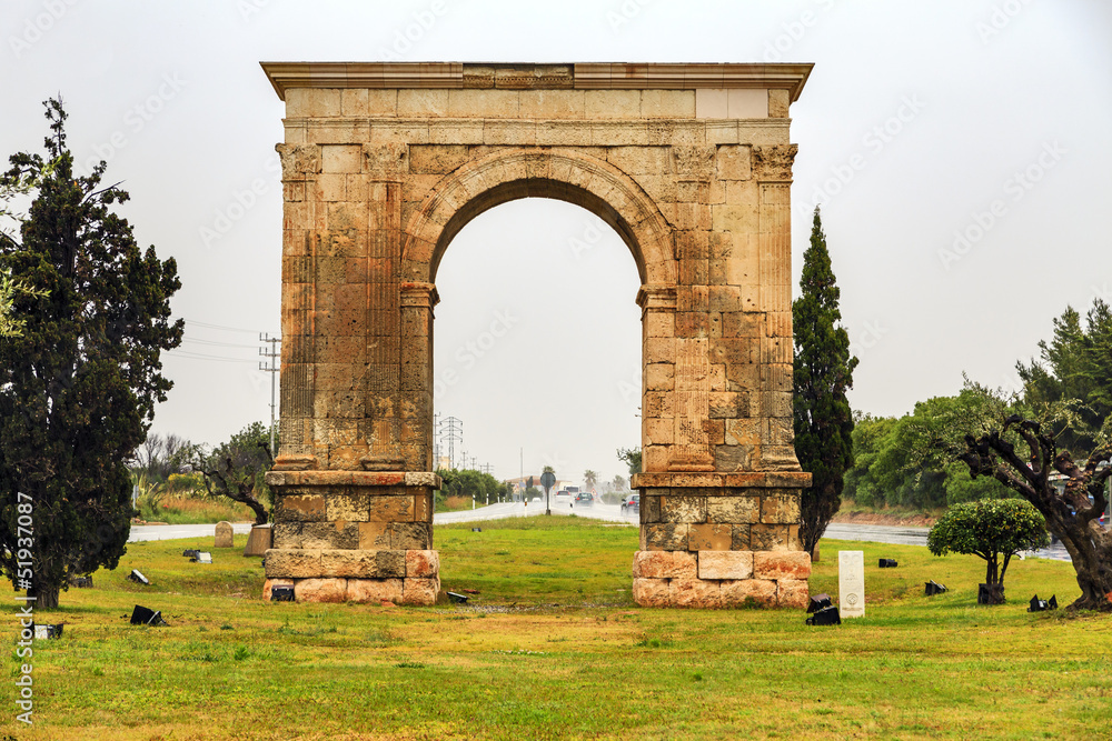 Triumphal arch of Bera in Tarragona, Spain.