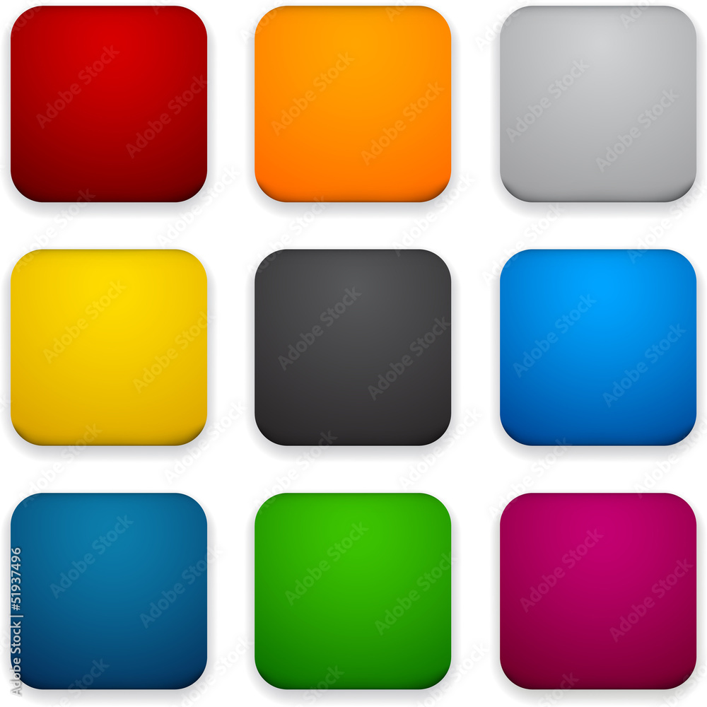 Square color icons. Square color icons.