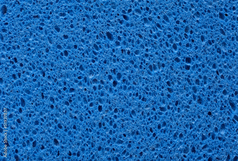 blue sponge with porous texture background