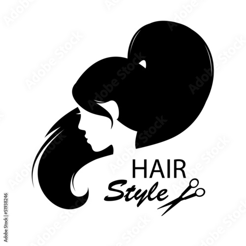 Profile face young woman . Silhouette .
