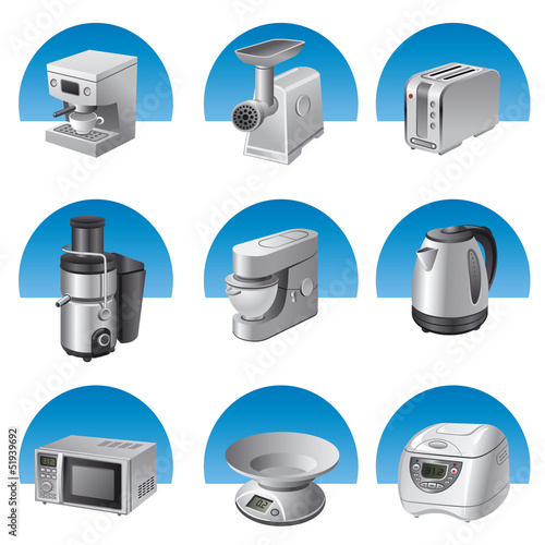 kitchen appliances icon set