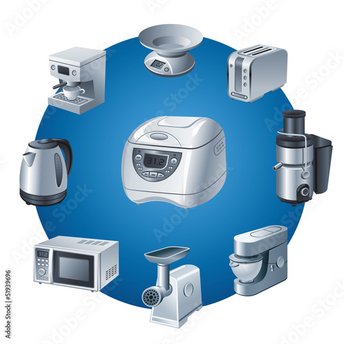 kitchen appliances icon set