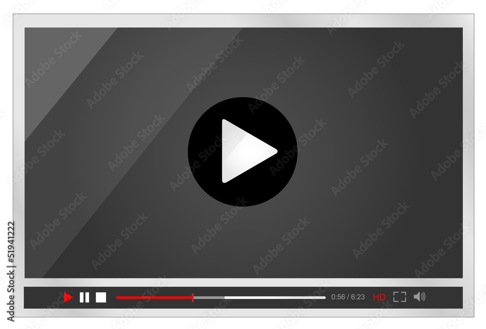Video player for web, minimalistic design Video player for web, minimalistic design