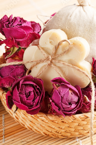 soap with roses