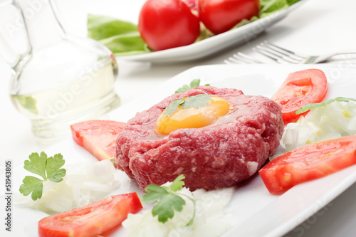 Steak Tartare. Selective focus