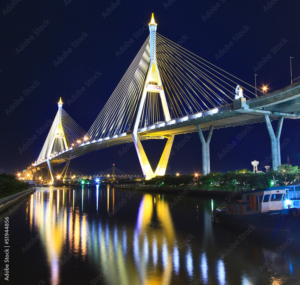 Fototapeta premium King Bhumibol bridge or Industrial ring road