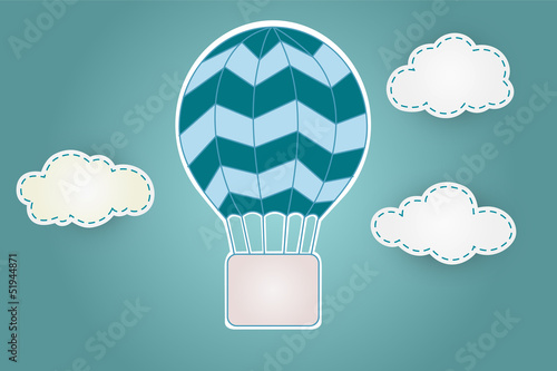 Blue aerostat with clouds