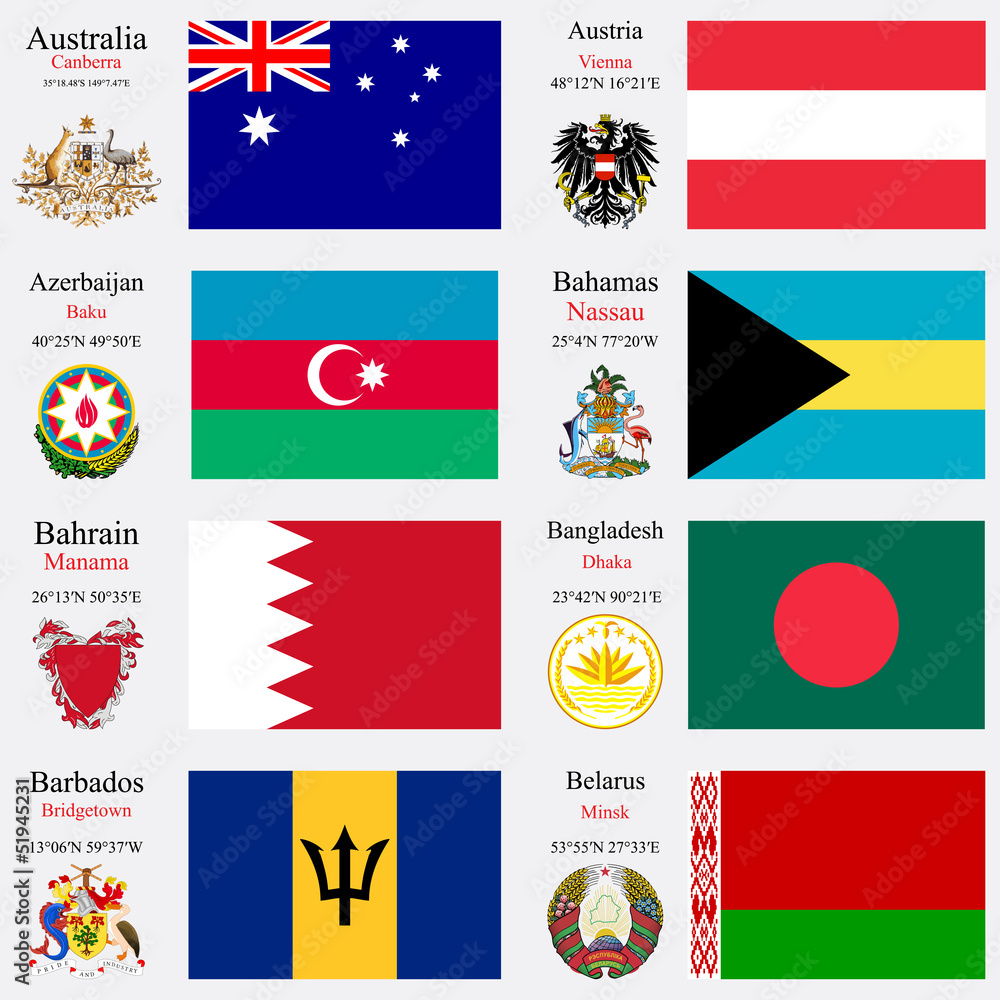 world flags and capitals set 2