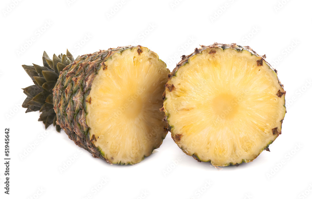 Fresh slice pineapple on white background Fresh slice pineapple on white background