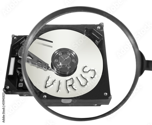 Virus on the hard drive photo