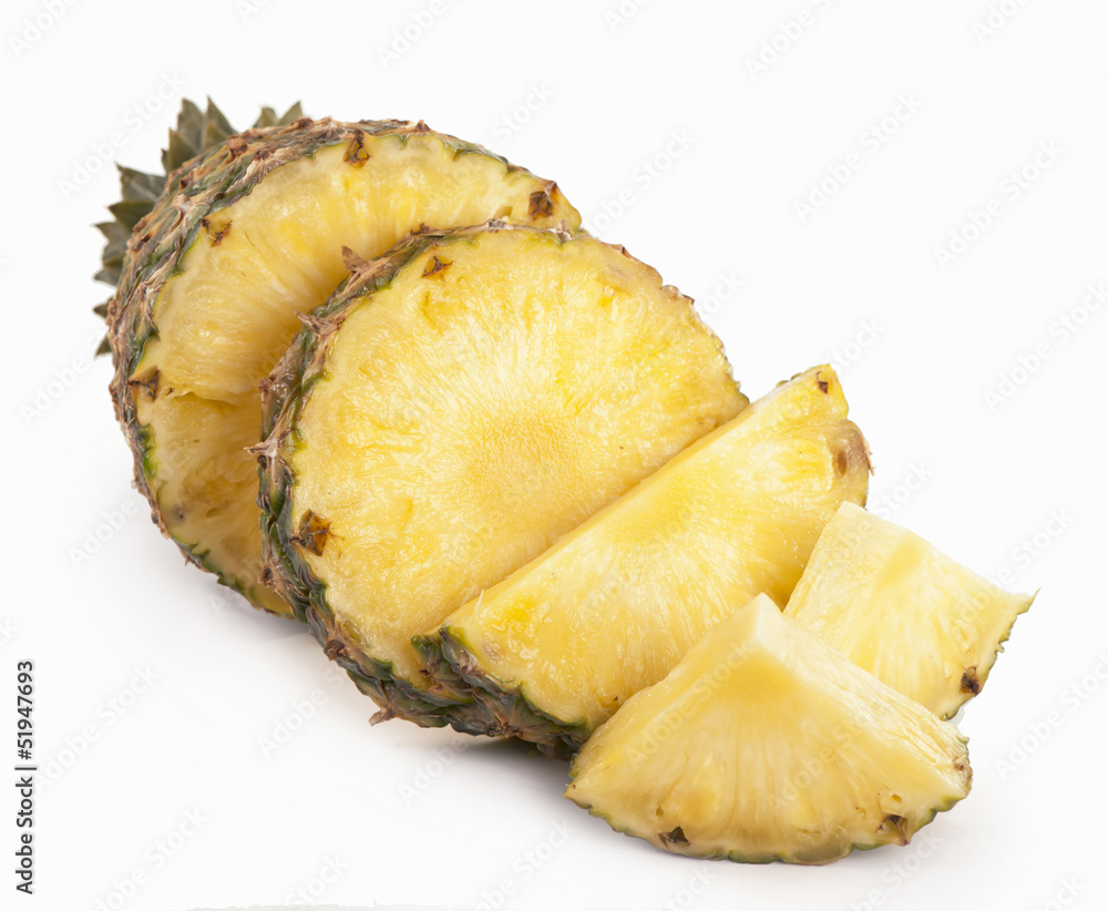 Fresh slice pineapple on white background Fresh slice pineapple on white background