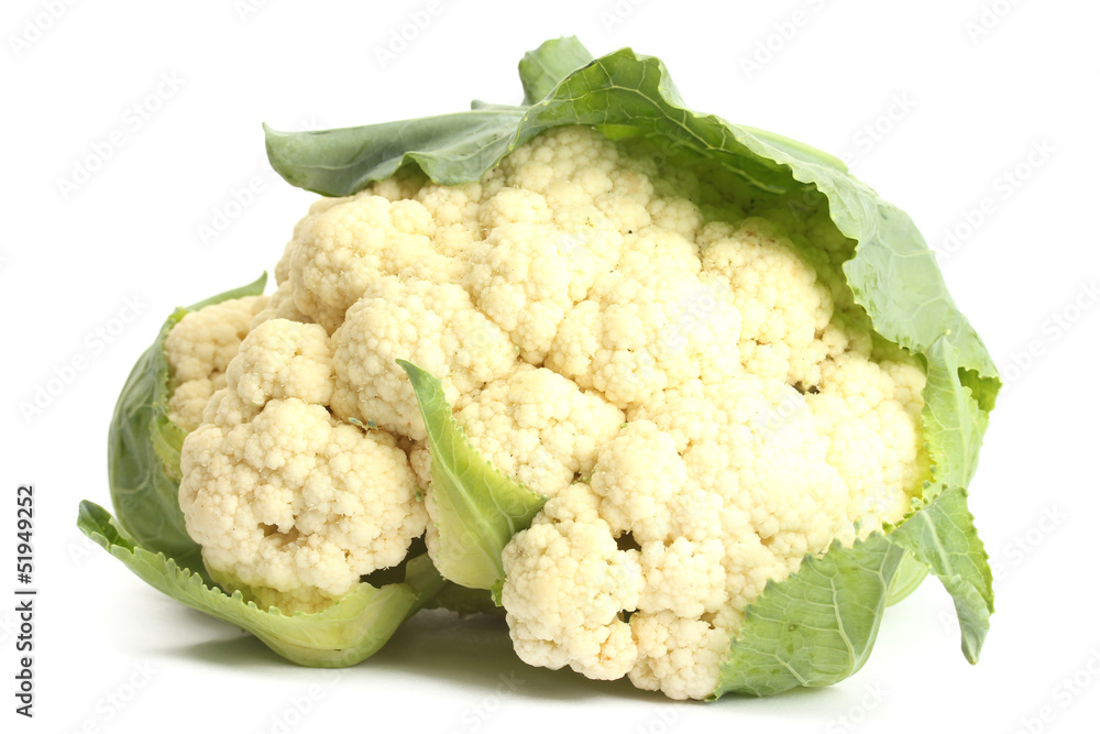 Fresh cauliflower isolated on white Fresh cauliflower isolated on white