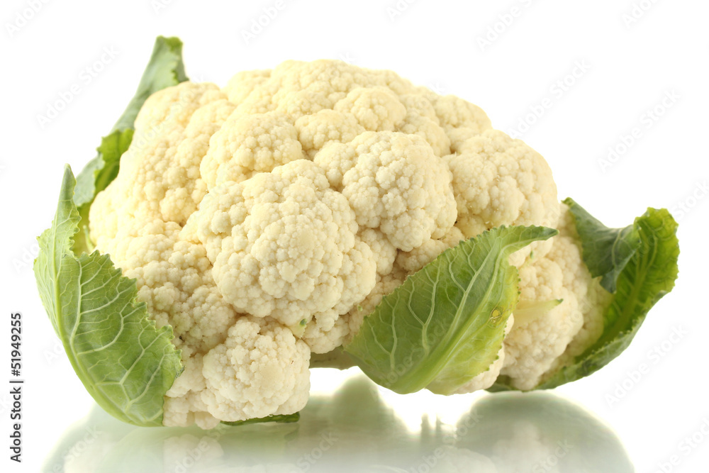 Fresh cauliflower isolated on white Fresh cauliflower isolated on white