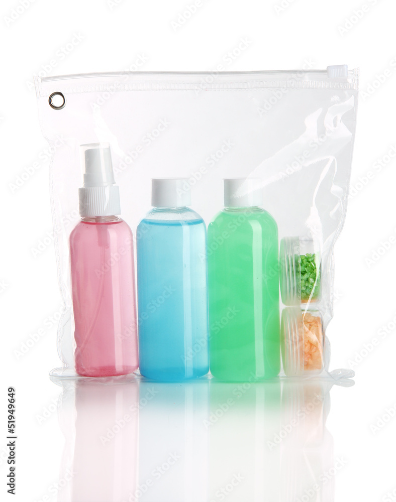 Hotel cosmetics kit isolated on white Hotel cosmetics kit isolated on white