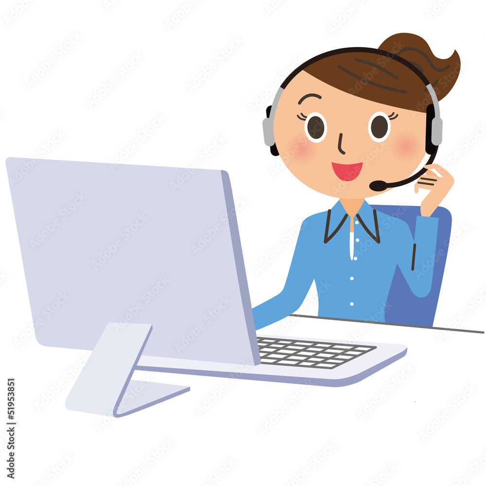 ビジネスウーマン オペレーター イラスト Stock Illustration Adobe Stock