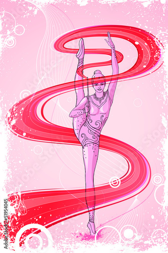 Gymnast with Ribbon