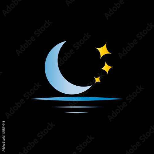 Vector Logo Moon and Stars