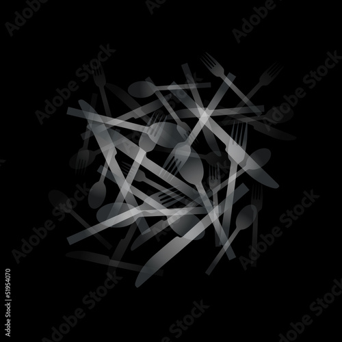 Vector Logo restaurant,  tableware
