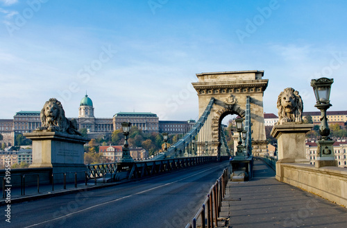 The Chain Bridge across the Danube in Budapest photo